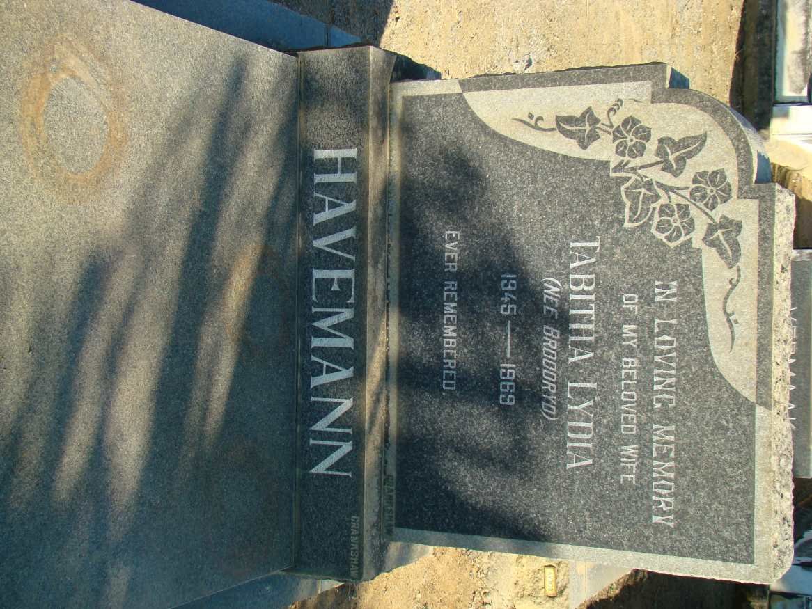 HAVEMANN Tabitha Lydia neé BROODRYD 1945-1969