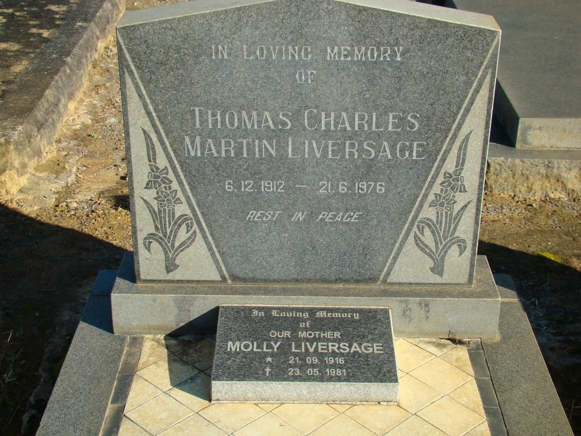 LIVERSAGE Thomas Charles Martin 1912-1976 &amp; Molly 1916-1981