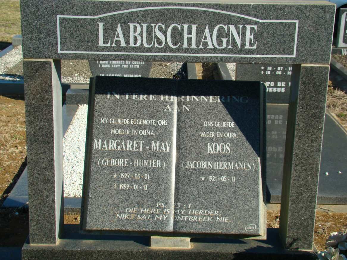 LABUSCHAGNE Jacobus Hermanus 1921- &amp; Margaret-May HUNTER 1927-1999