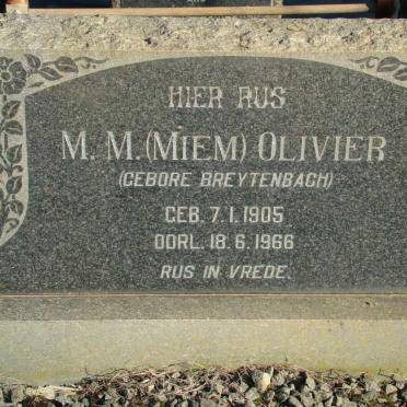 OLIVIER M.M. neé BREYTENBACH 1905-1966