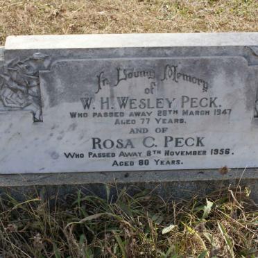 PECK W.H. Wesley -1947 &amp; Rosa C. -1956