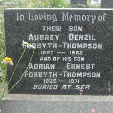 THOMPSON Aubrey Denzil, Forsyth 1897-1962 :: FORSYTH THOMPSON Adrian Ernest 1925-1971.