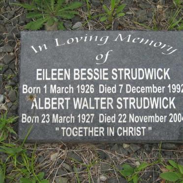 STRUDWICK Albert Walter 1927-2004 &amp; Eileen Bessie 1926-1992