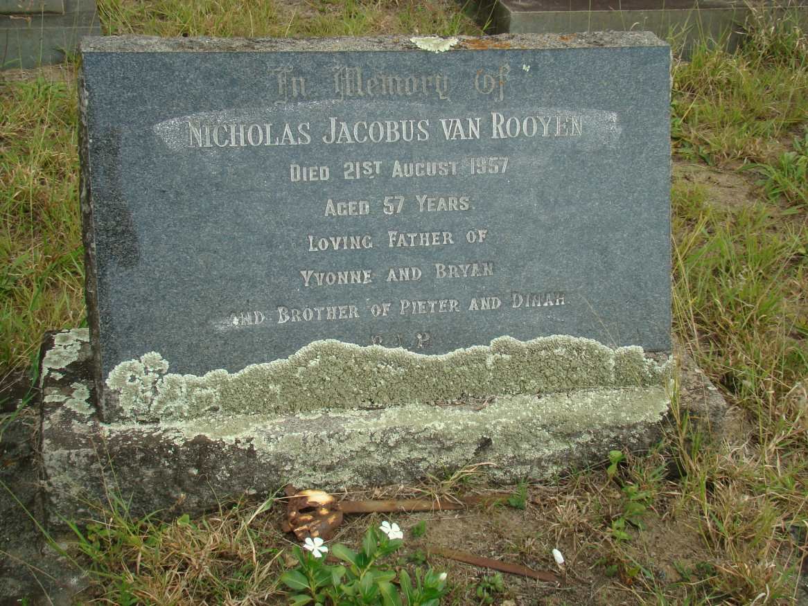 ROOYEN Nicholas Jacobus, van  -1957