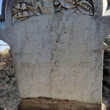 BOSHOFF Anna Alletta nee VERMAAK 1844-1900