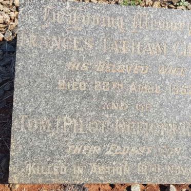 CHATER Frances Tatham -1952 :: CHATER Tom -1941