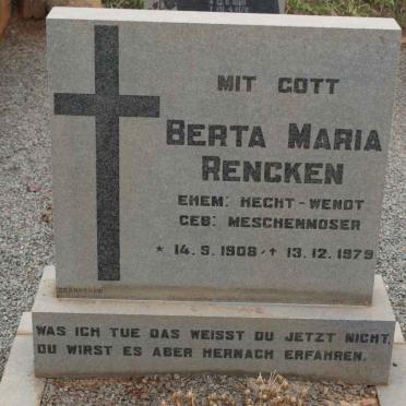RENCKEN Berta Maria nee MESCHENMOSER 1908-1979
