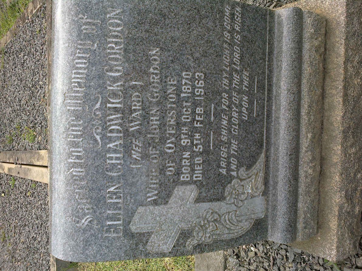 GORDON Ellen Chadwick nee WARD 1870-1963