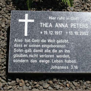 PETERS Thea Anna 1917-2002