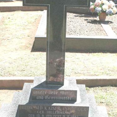 KAISER Hilda M.D. formerly SCHRODER nee HILLERMANN 1901-1993