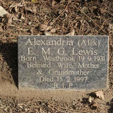 LEWIS Alexandria E.M.G. nee WESTBROOK 1931-1997