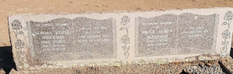 PATERSON Bruce Albyn 1919-1997 &amp; Norma Ethel nee STONE 1919-1996