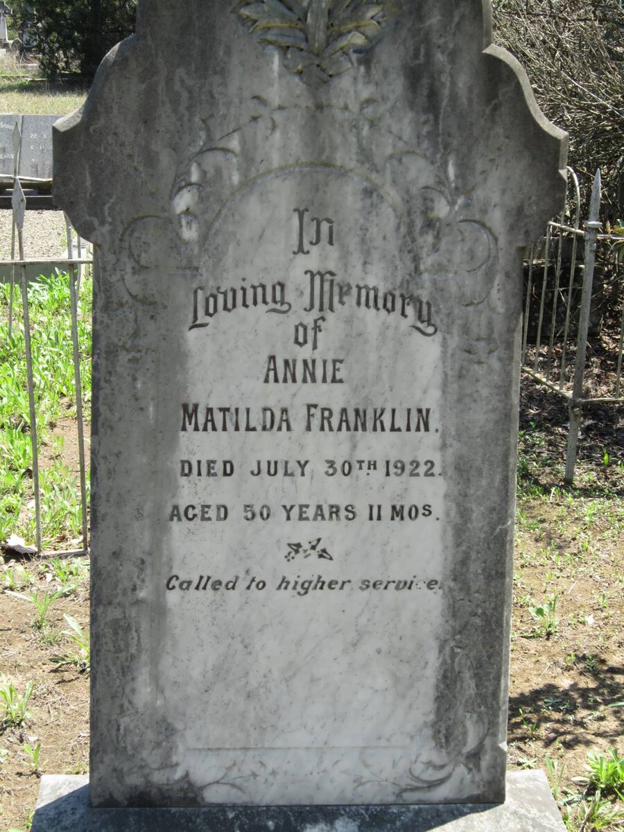FRANKLIN Annie Matilda -1922