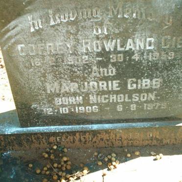 GIBB Godfrey Rowland 1902-1959 &amp; Marjorie Nicholson 1906-1979