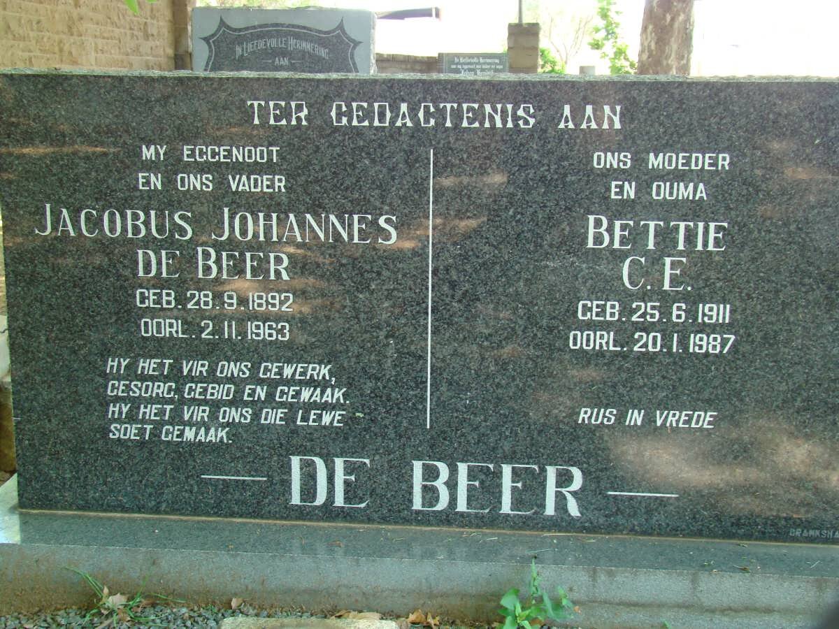 BEER Jacobus Johannes, de 1892-1963 &amp; C.E. 1911-1987