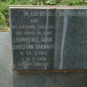 BARNARD Louwrence Adam Christian 1922-1978