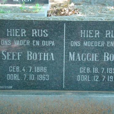 BOTHA Seef 1886-1963 &amp; Maggie 1892-1977