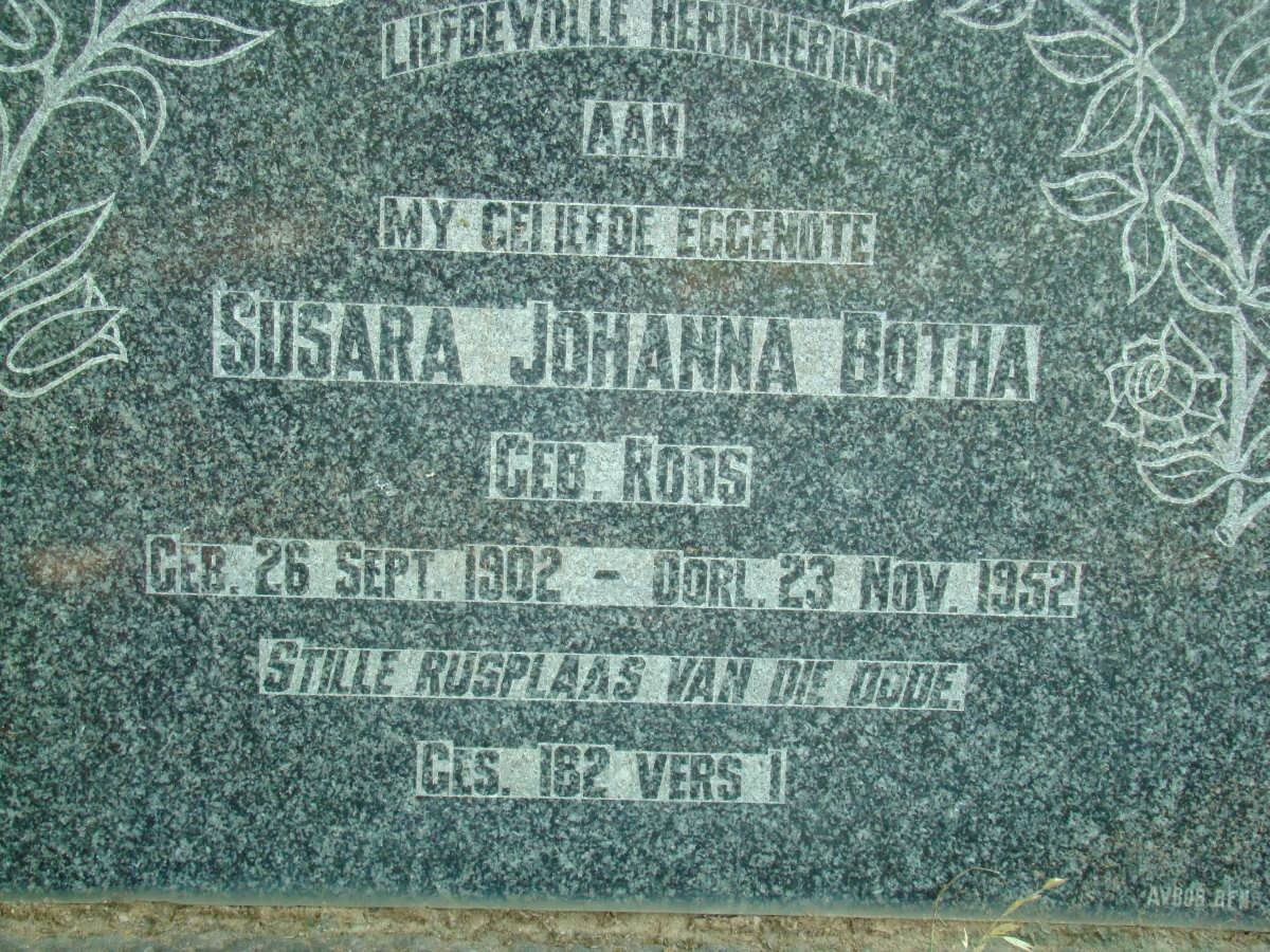 BOTHA Susara Johanna nee ROOS 1902-1952
