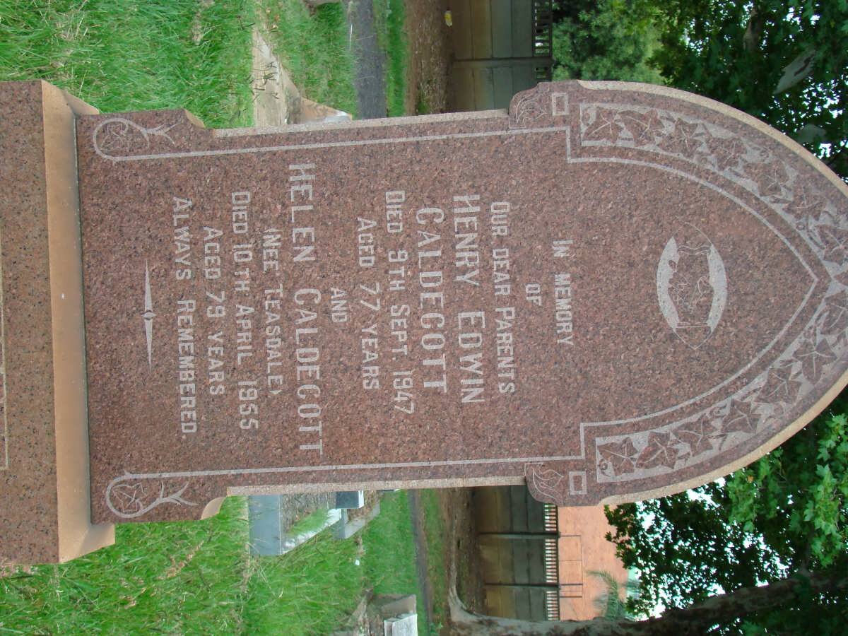 CALDECOTT Henry Edwin -1947 &amp; Helen TEASDALE -1955