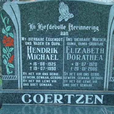 COERTZEN Hendrik Michael 1925-1990 &amp; Elizabeth Dorathea 1928-2006