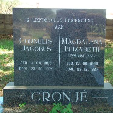 CRONJÉ Cornelis Jacobus 1893-1975 &amp; Magdalena Elizabeth VAN ZYL 1896-1987