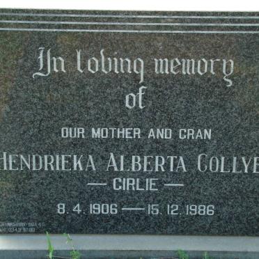 COLLYER Hendrieka Alberta 1906-1986