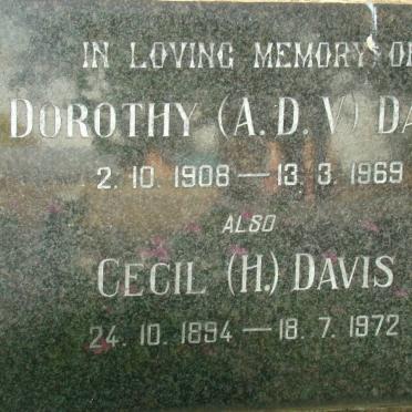DAVIS H. 1894-1972 &amp; A.D.V. 1908-1969