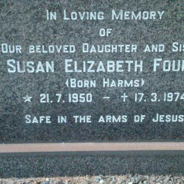 FOURIE Susan Elizabeth nee HARMS 1950-1974