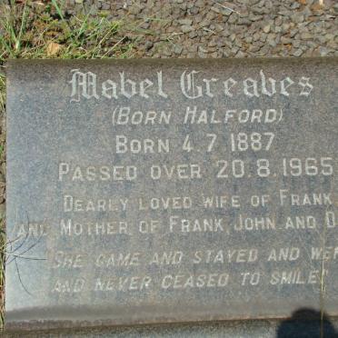 GREAVES Mabel nee HALFORD -1965