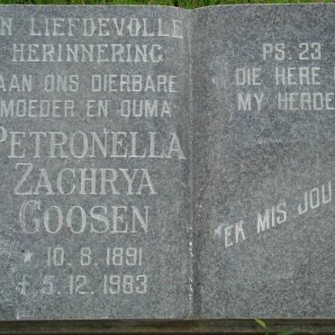 GOOSEN Petronella Zachrya 1891-1983