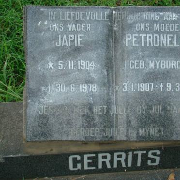 GERRITS Japie 1904-1978 &amp; Petronella MYBURGH 1907-1979