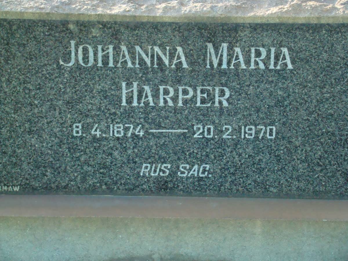HARPER Johanna Maria 1874-1970