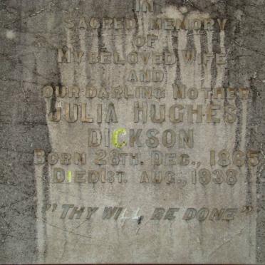 HUGHES DICKSON Julia 1865-1938