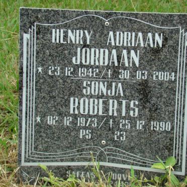 JORDAAN Henry Adriaan 1942-2004 :: ROBERTS Sonja 1973-1990