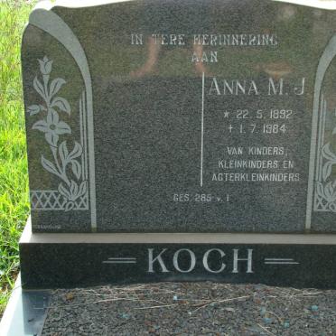 KOCH Anna M.J. 1892-1984
