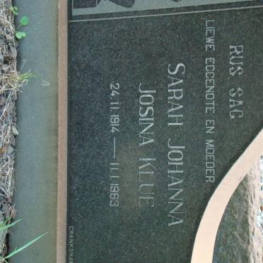 KLUE Sarah Johanna Josina 1914-1963