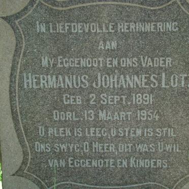 LÖTZ Hermanus Johannes 1891-1954