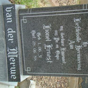 MERWE Lionel Ernest, van der 1931-1988