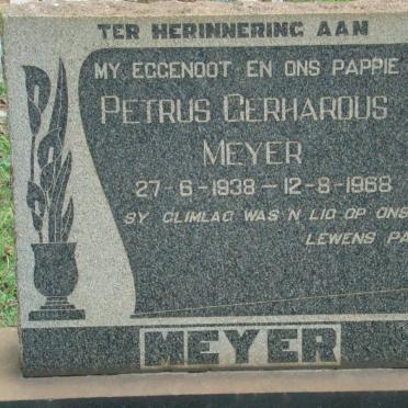 MEYER Petrus Gerhardus 1938-1968