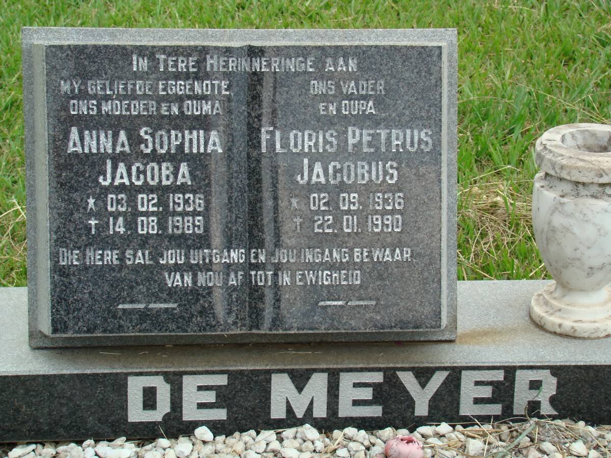 MEYER Floris Petrus Jacobus, de 1936-1990 &amp; Anna Sophia Jacoba 1936-1989