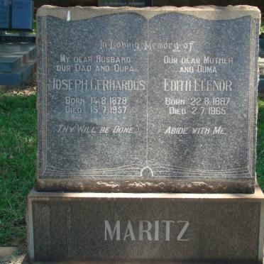 MARITZ Joseph Gerhardus 1878-1957 &amp; Edith Elenor 1887-1965