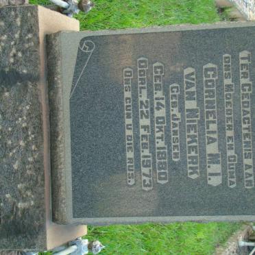 NIEKERK Cornelia M.I., van nee JANSEN 1880-1973