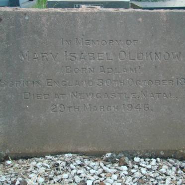 OLDKNOW Mary Isabel nee ADLAM 1861-1946