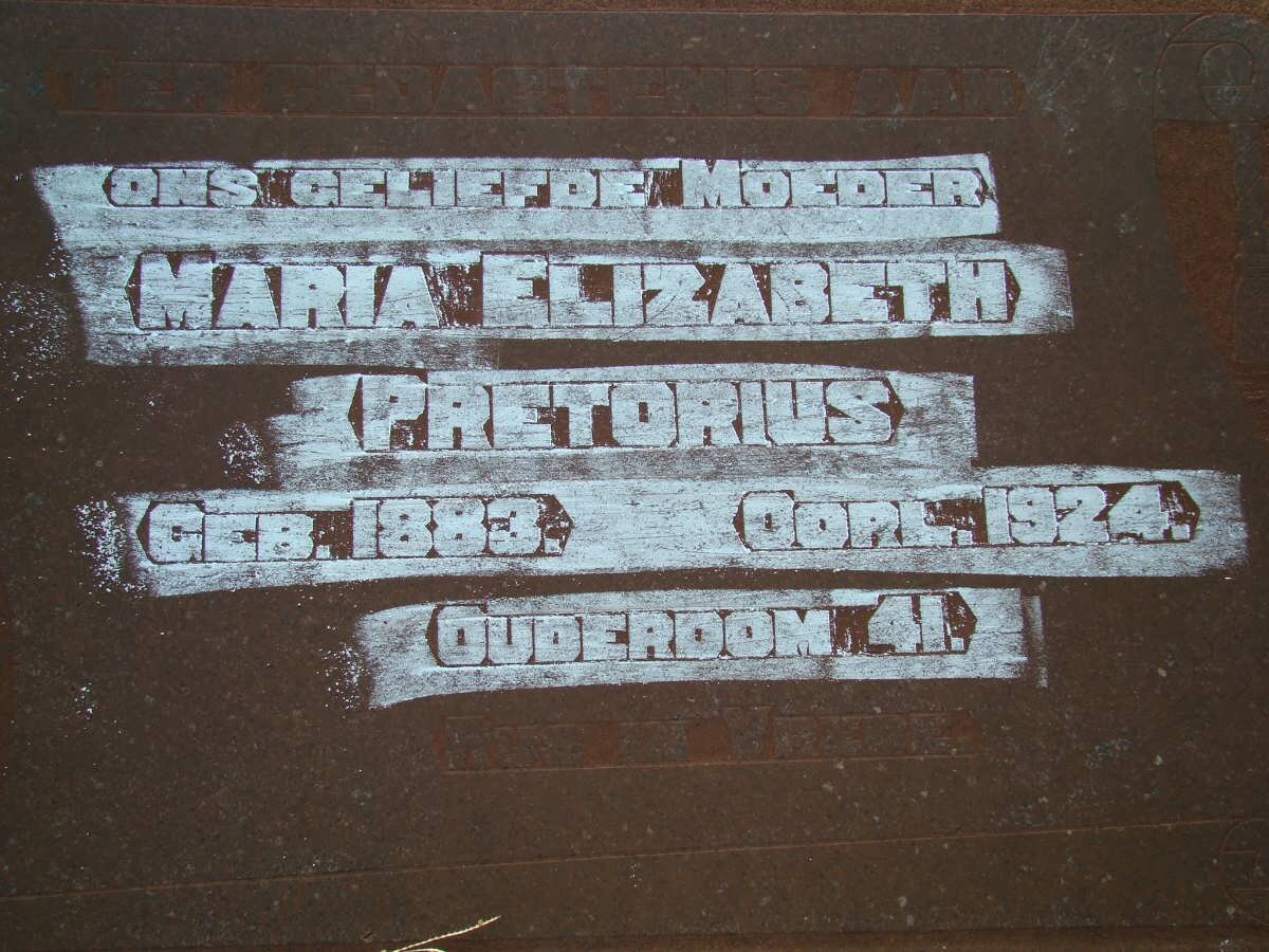 PRETORIUS Maria Elizabeth 1883-1924
