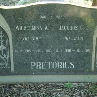 PRETORIUS Jacobus C.J. 1896-1966 &amp; Wilhelmina A. 