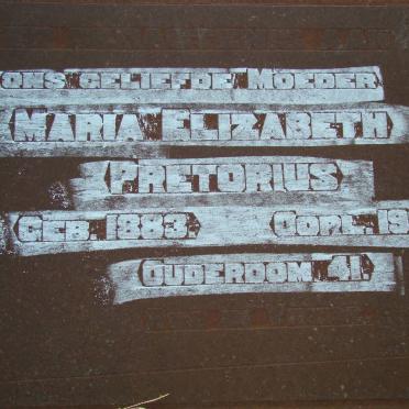 PRETORIUS Maria Elizabeth 1883-1924