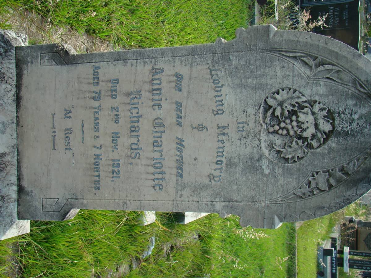 RICHARDS Annie Charlotte -1921