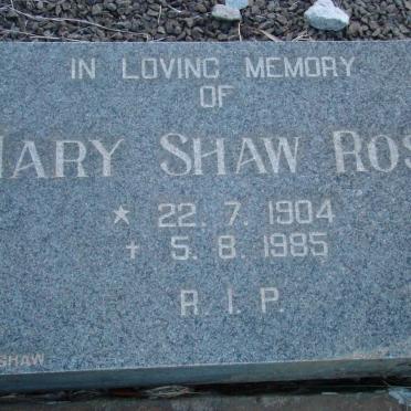 ROSS Mary Shaw 1904-1985