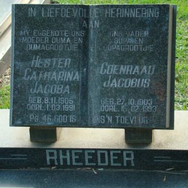 RHEEDER Coenraad Jacobus 1903-1993 &amp; Hester Catharina Jacoba 1905-1991