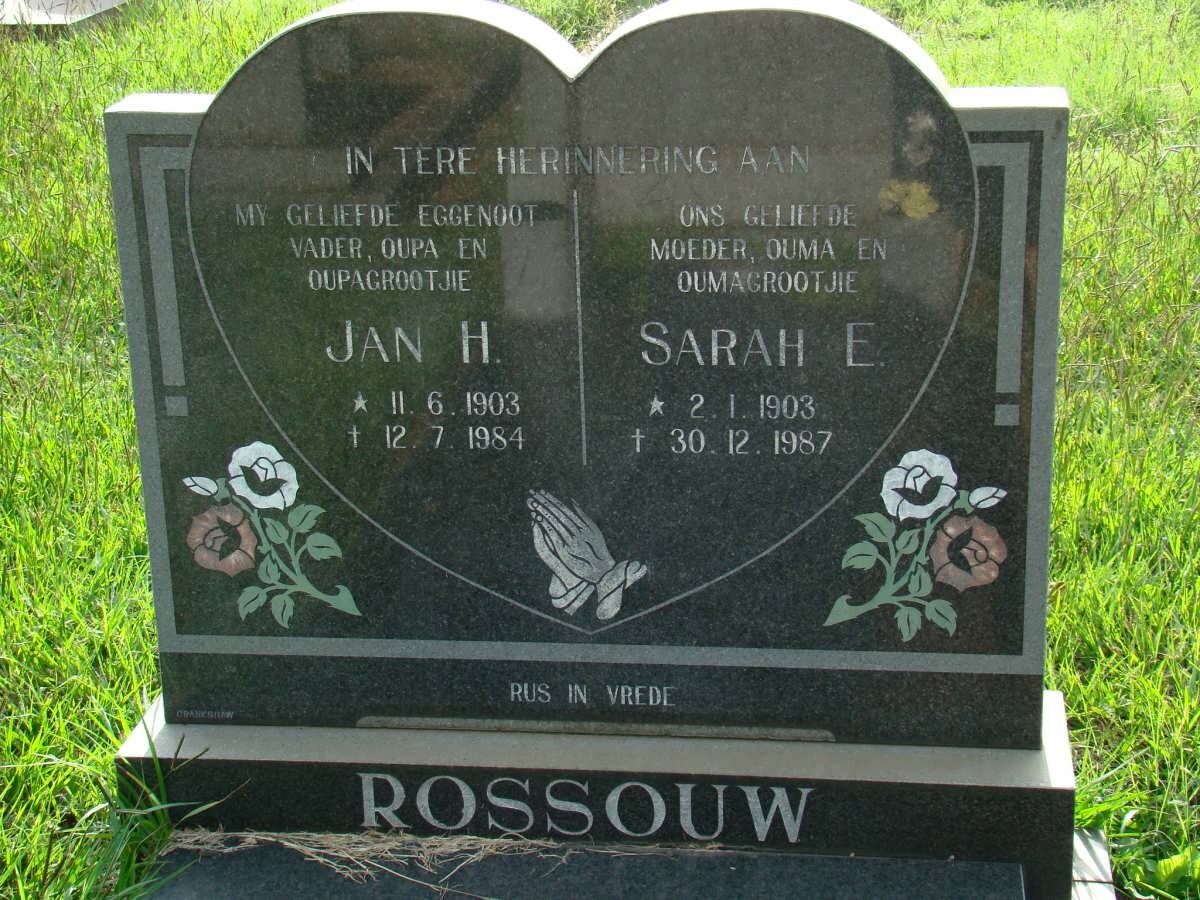 ROSSOUW Jan H. 1903-1984 &amp; Sarah E. 1903-1987